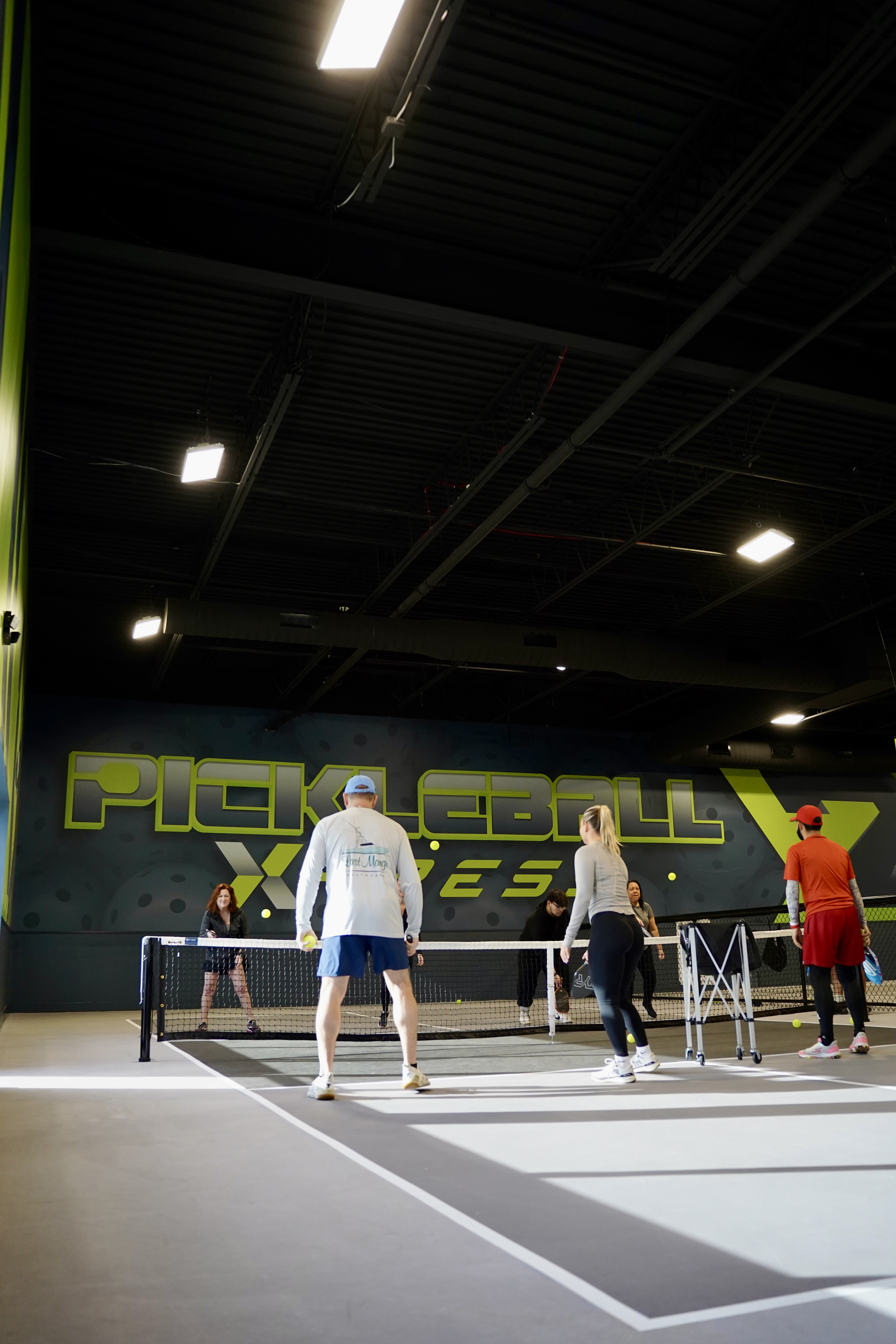 Indoor pickleball courts at Pickleball Xpress